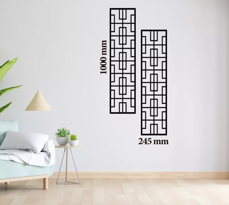 Metal Wall Art Vertical Abstract Set Home Decor image