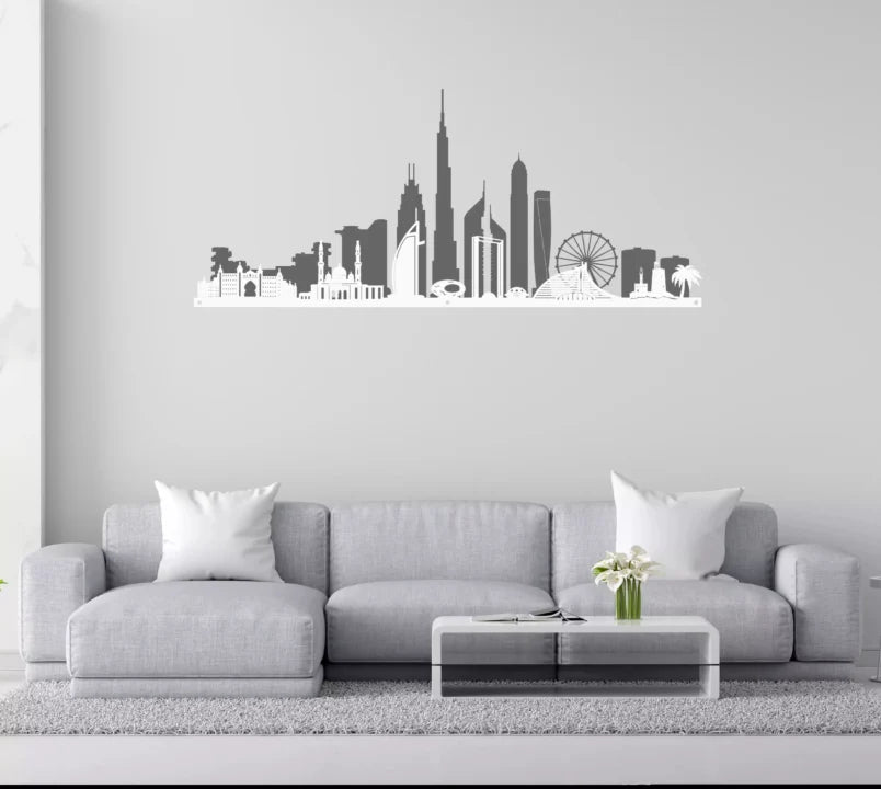 Metal Wall Art Dubai City Skyline Home Decor image 2