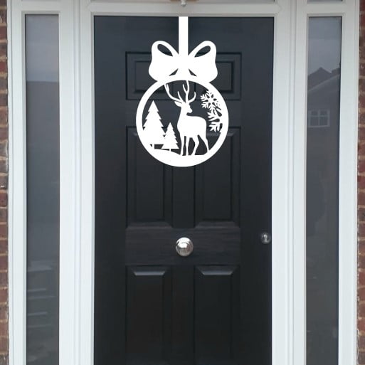 Christmas Wreath Christmas Stag front Door Hanger image 4