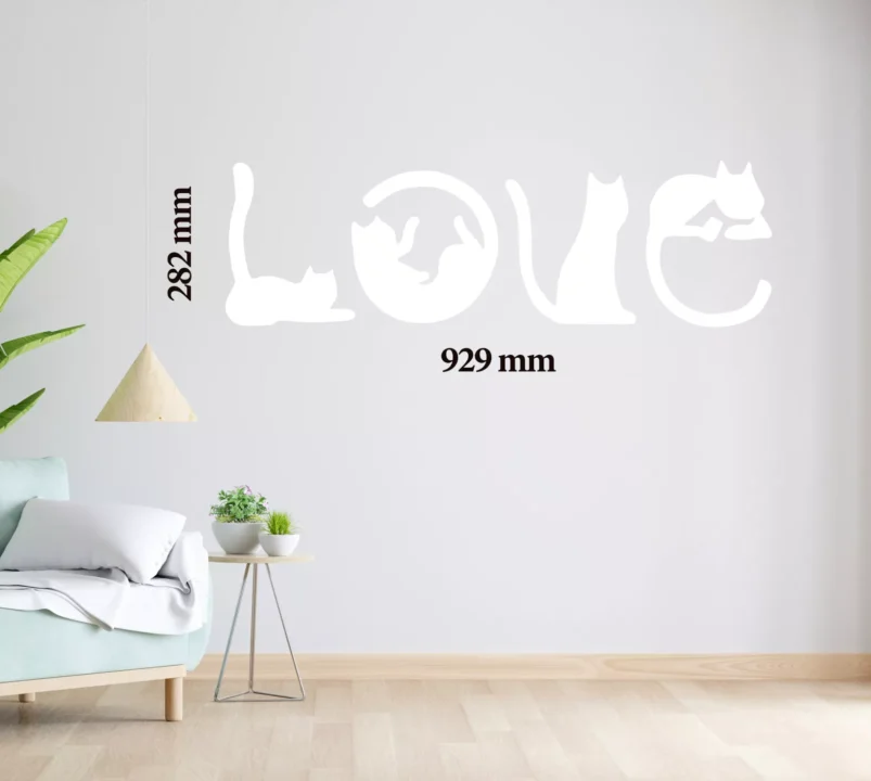 Metal Wall Art Love Cat No Frame Home Decor image 2