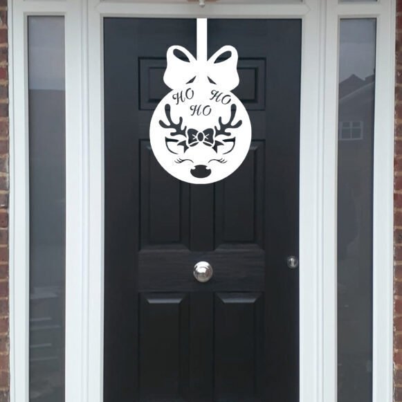 Christmas Wreath Antler Bauble Front Door Hanger image 0