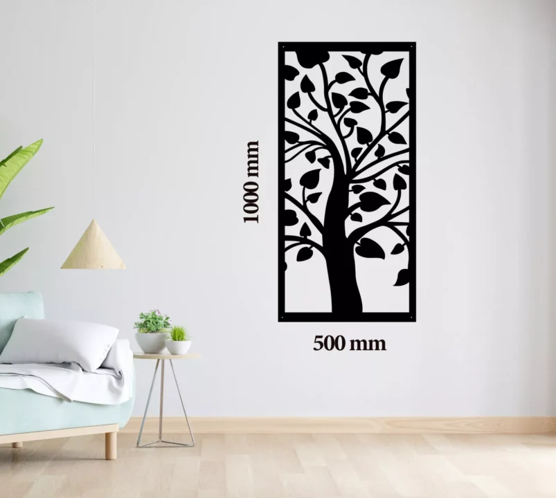 Metal Wall Art Heart Tree Home Decor image 0