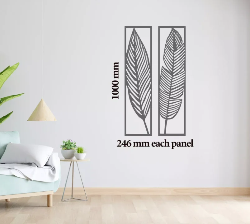 Metal Wall Art Leaf Set Home Decor image