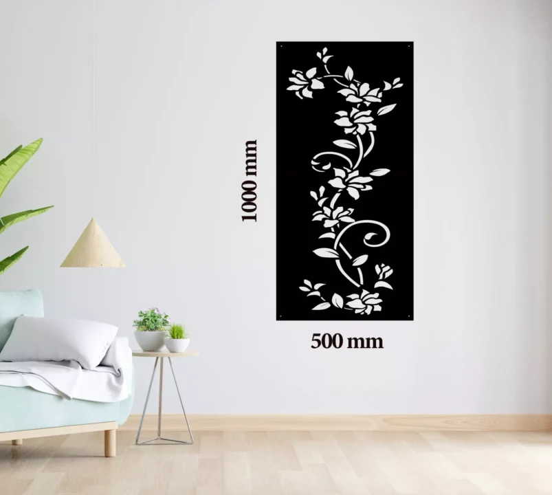 Metal Wall Art White Vines Home Decor image