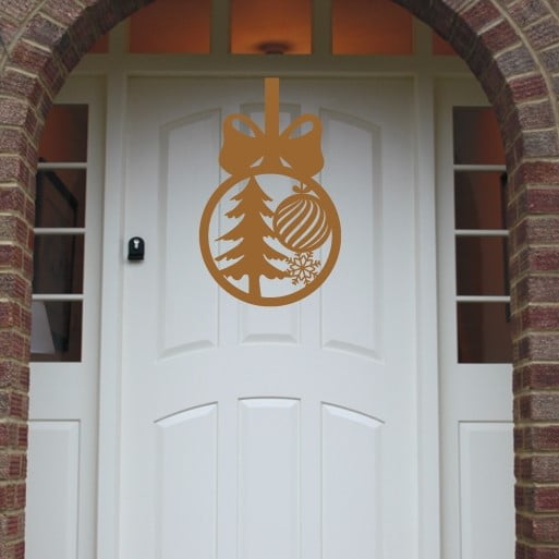 Christmas Wreath Christmas Tree Front Door Hanger image 1