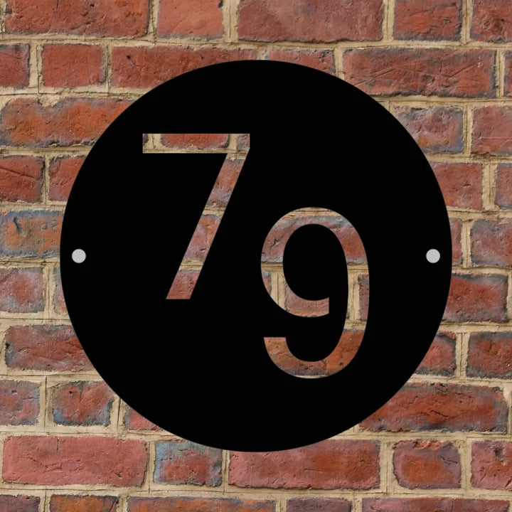 Metal Circular Offset House Number image