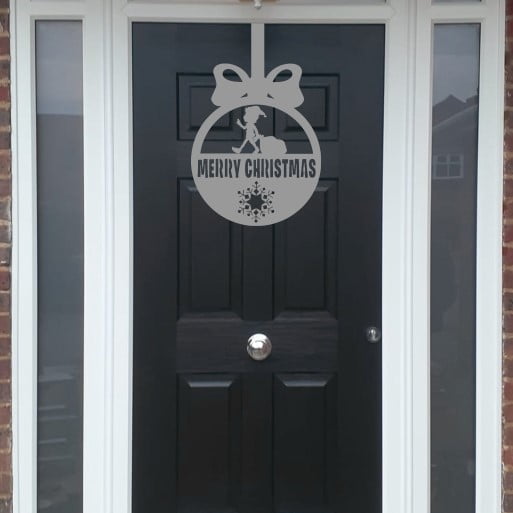Christmas Wreath Elf Bauble Front Door Hanger image 4