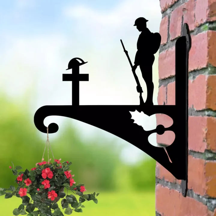 Hanging Basket Bracket Soldier Cross image 1