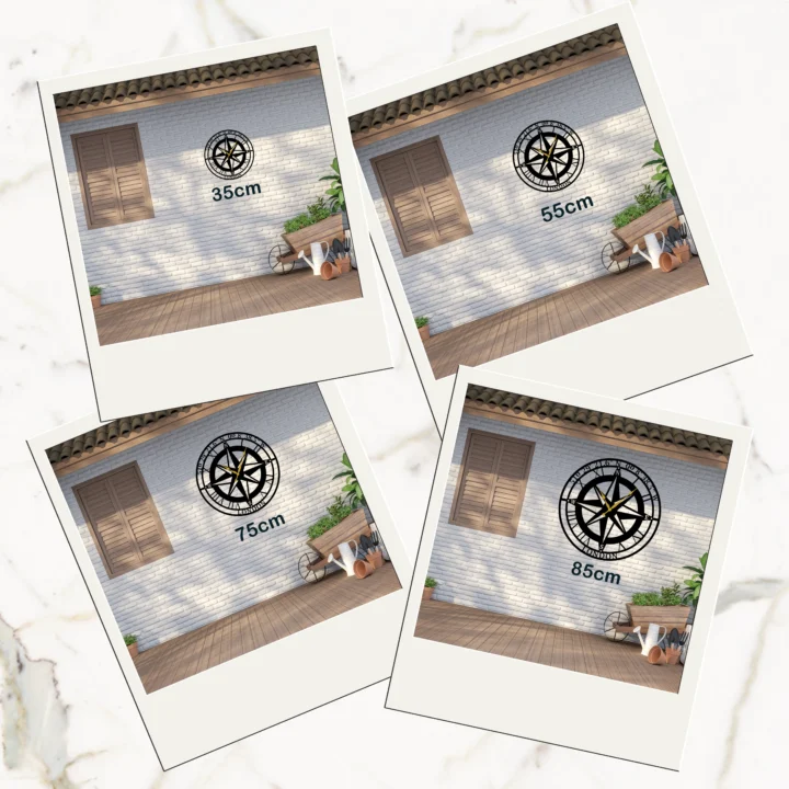 Coordinates Compass Metal Wall Clock image 3