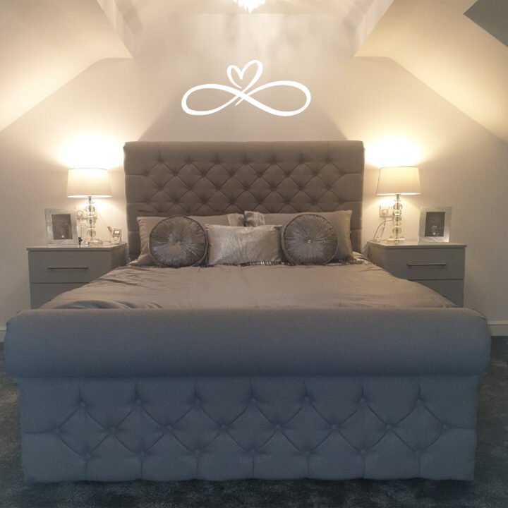 Metal Wall Art Infinity Heart Home Decor - Medium, White image