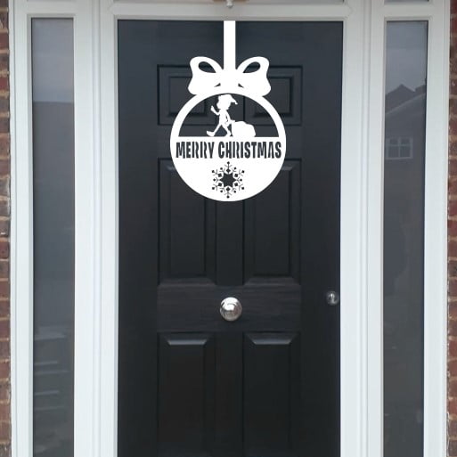 Christmas Wreath Elf Bauble Front Door Hanger image 5