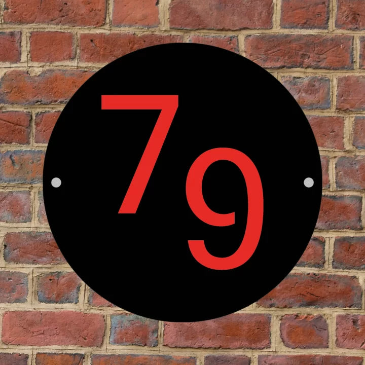 Metal Circular Offset House Number image 1