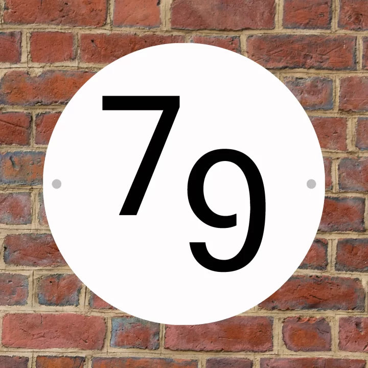 Metal Circular Offset House Number image