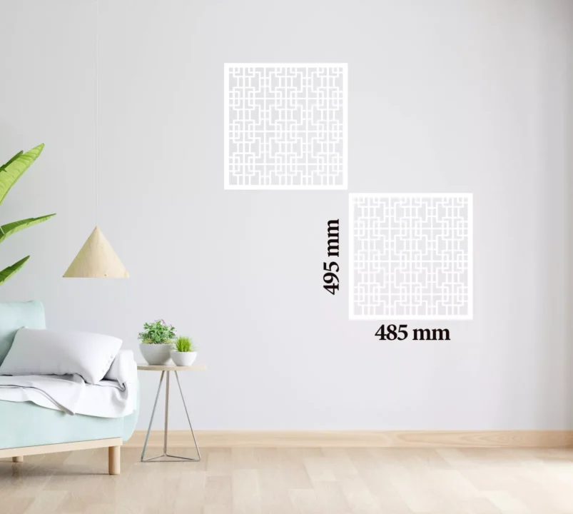 Metal Wall Art Geometric Squares Home Decor image