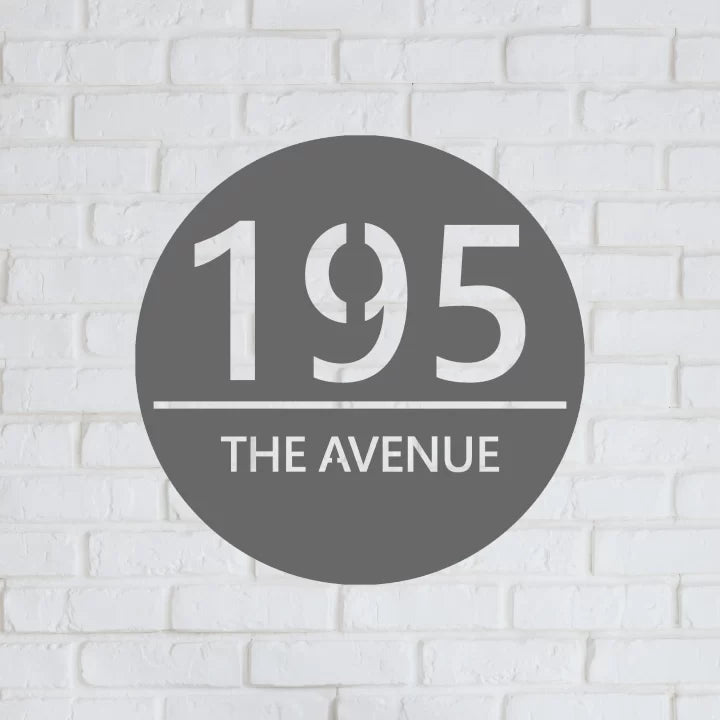 Metal Circular House Number Sign image