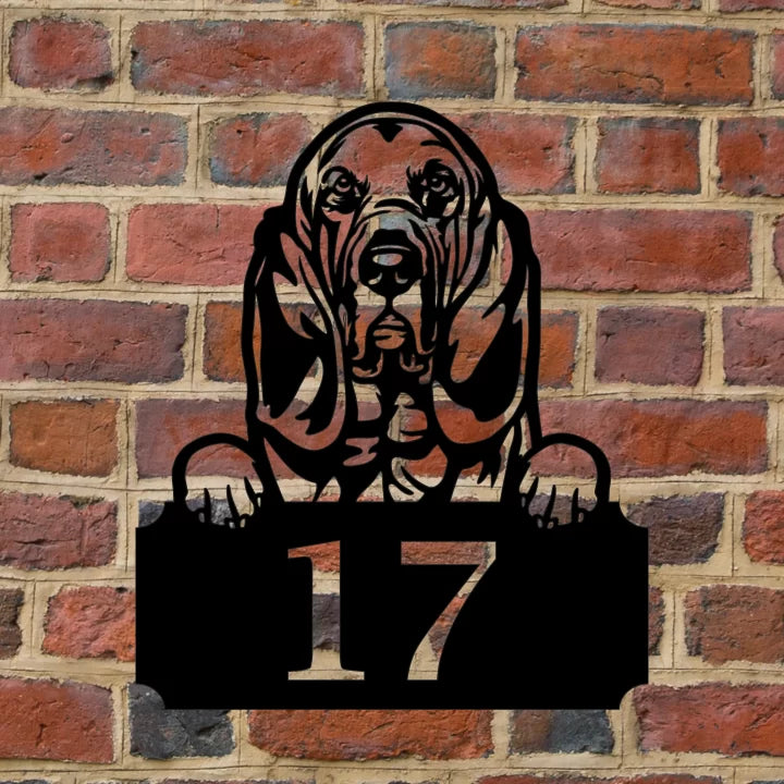 Metal House Number Peeping Dog image 20