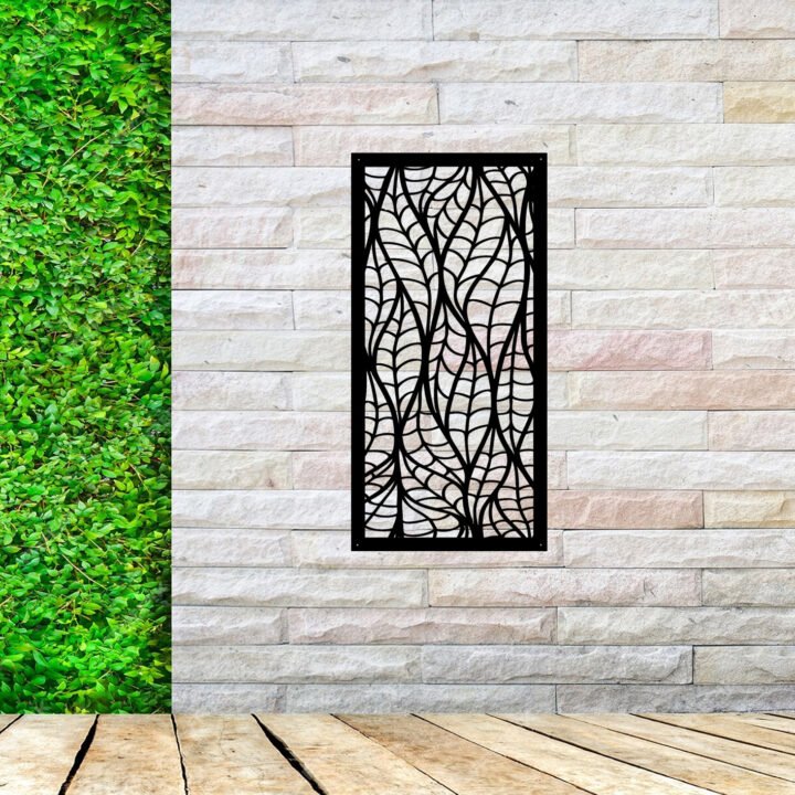 Metal Wall Art White Leaf Screen image 4
