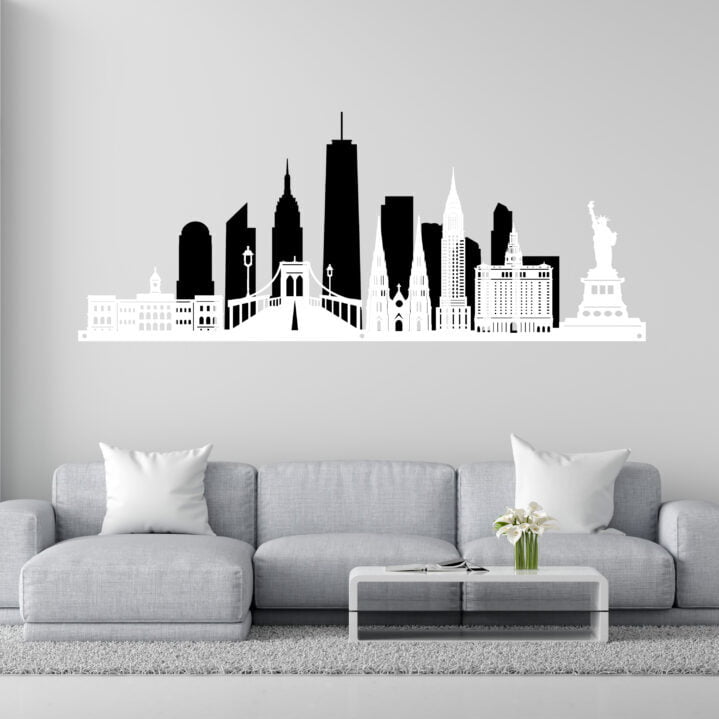 Metal Wall Art New York City Skyline Home Decor image 1