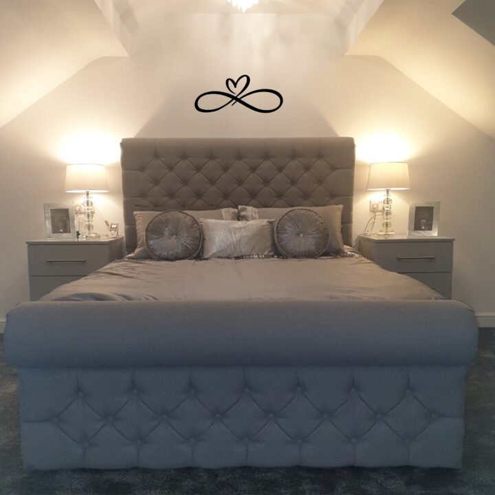 Metal Wall Art Infinity Heart Home Decor - Small, Black image