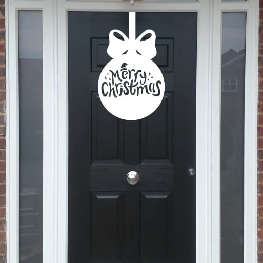 Christmas Wreath Merry Christmas Bauble Front Door Hanger image 0