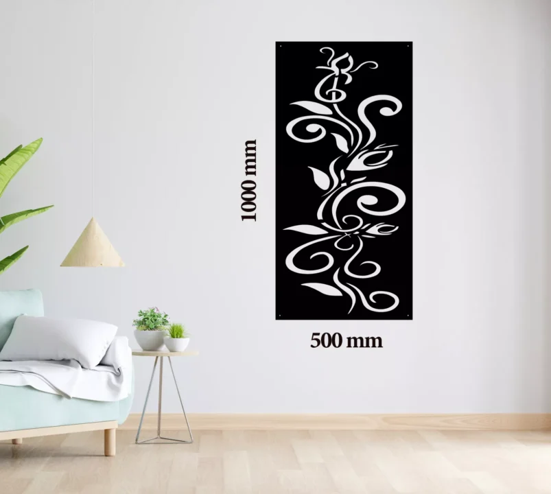 Metal Wall Art Swirly Flower Home Decor image