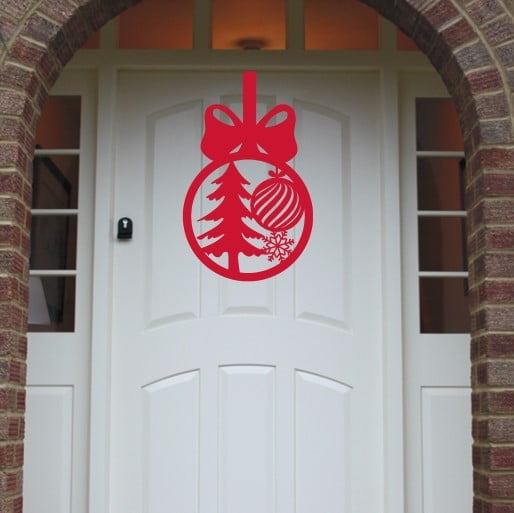 Christmas Wreath Christmas Tree Front Door Hanger image 3