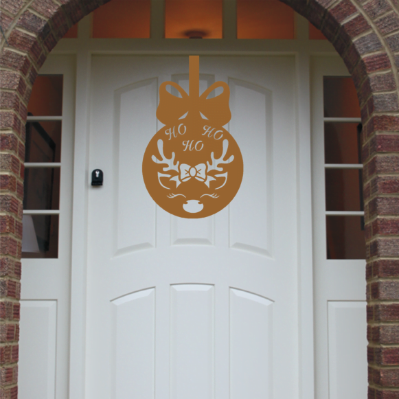 Christmas Wreath Antler Bauble Front Door Hanger image 5