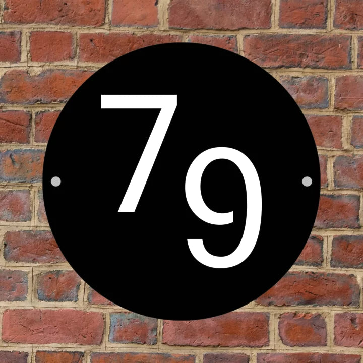 Metal Circular Offset House Number image 0