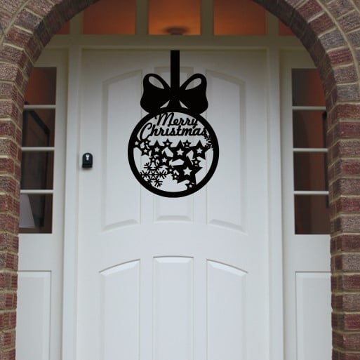 Christmas Wreath Star Front Door Hanger image 5