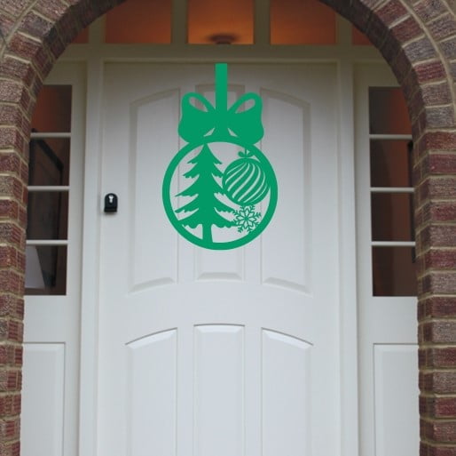 Christmas Wreath Christmas Tree Front Door Hanger image 2