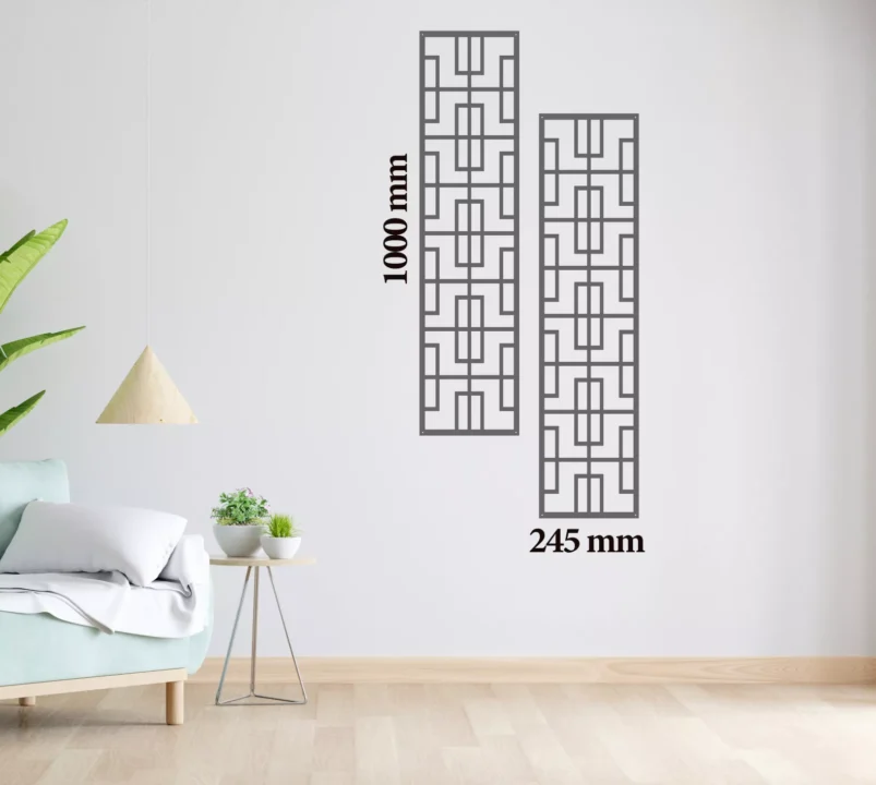 Metal Wall Art Vertical Abstract Set Home Decor image