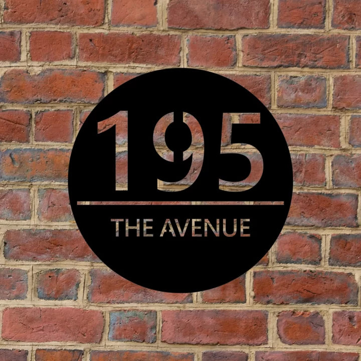 Metal Circular House Number Sign image