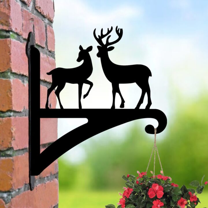Hanging Basket Bracket Deer Couple image 0