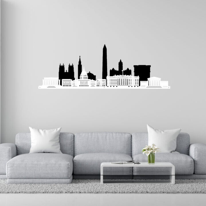 Metal Wall Art Washington City Skyline Home Decor image 1