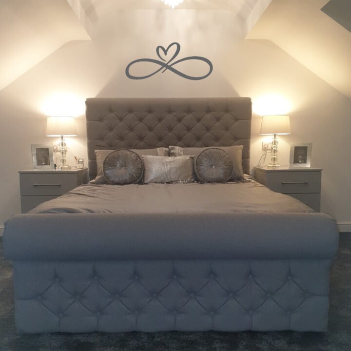 Metal Wall Art Infinity Heart Home Decor - Medium, Anthracite image