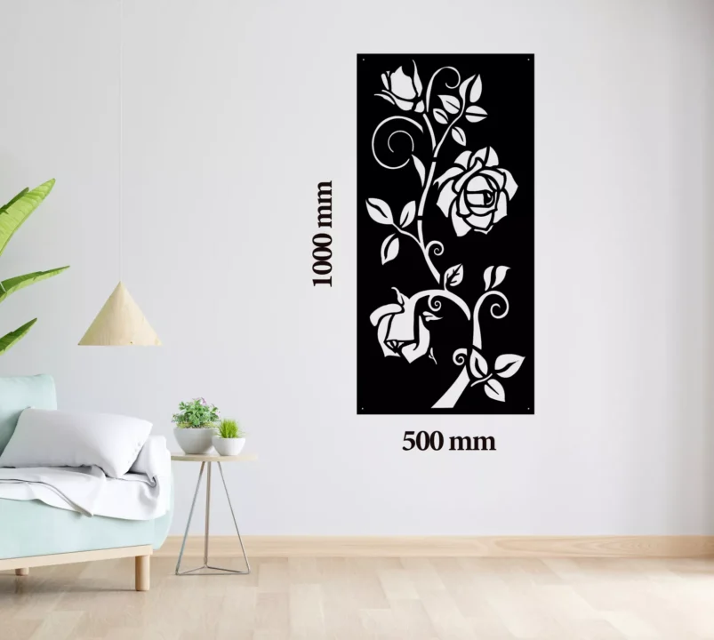 Metal Wall Art Rose Bush Home Decor image 0