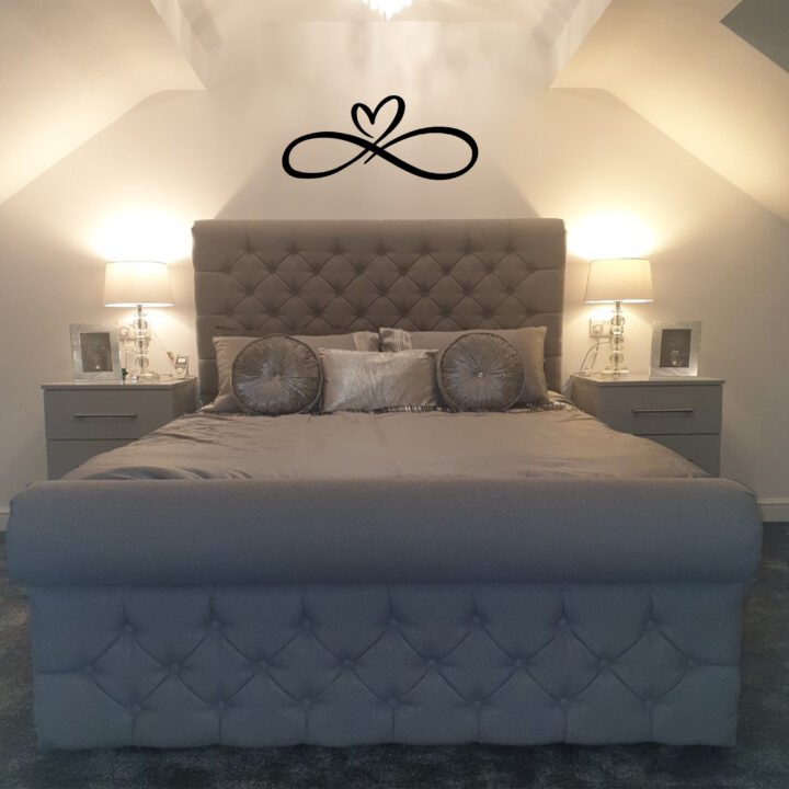 Metal Wall Art Infinity Heart Home Decor - Medium, Black image