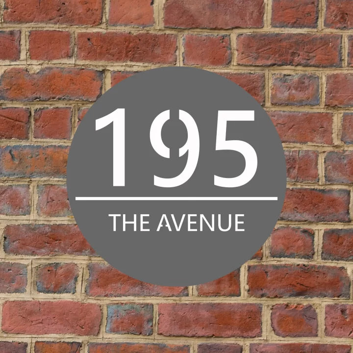 Metal Circular House Number Sign image