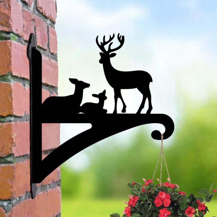 Hanging Basket Bracket Deer Family image 0