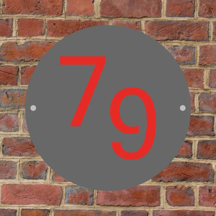 Metal Circular Offset House Number image
