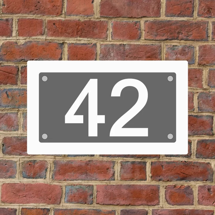 Metal offset House Number Sign image