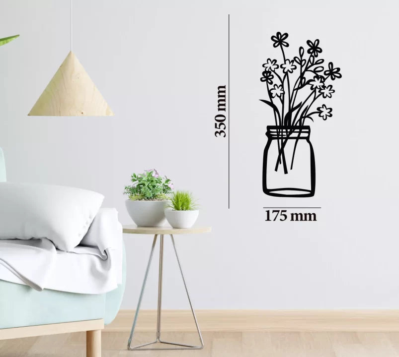 Metal Wall Art Flower Pot Set Home Decor image 3