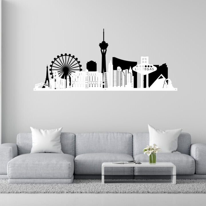 Metal Wall Art Las Vegas City Skyline Home Decor image 1