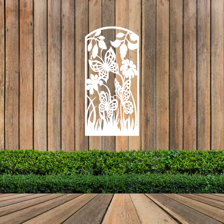 Metal Wall Art Butterfly Flower Screen image 4
