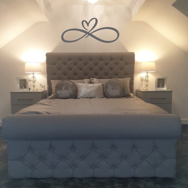 Metal Wall Art Infinity Heart Home Decor - Large, Anthracite image