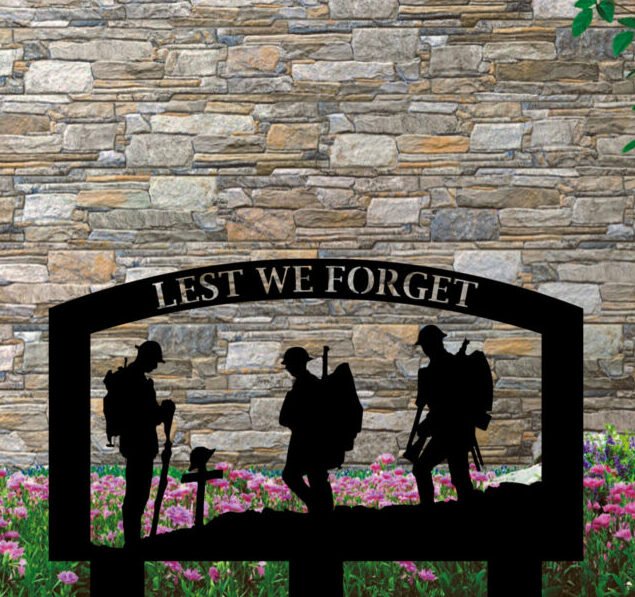 Garden Stake Lest We Forget Silhouette Garden Decor image 0