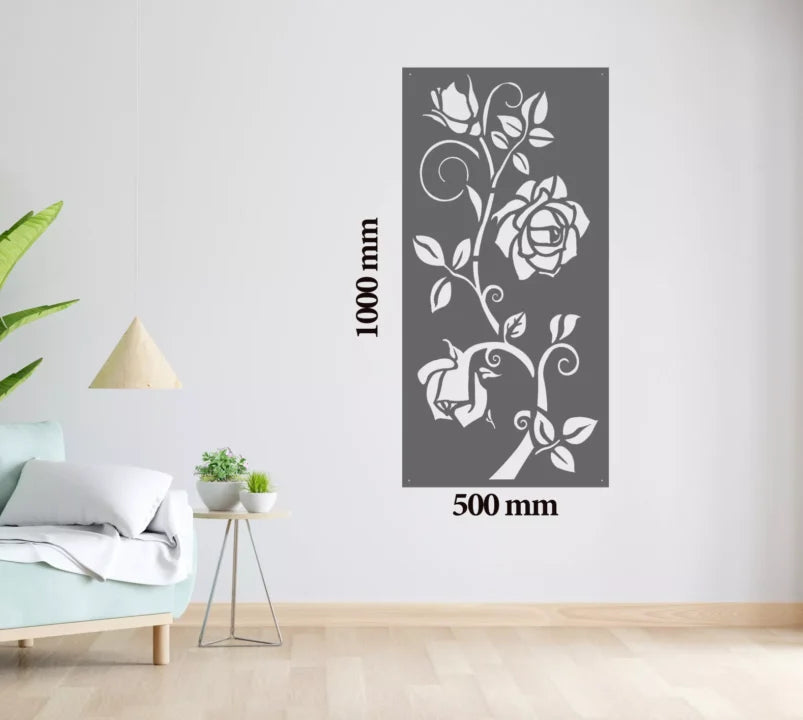 Metal Wall Art Rose Bush Home Decor image